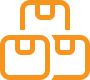 A black background with an orange logo of three bags.